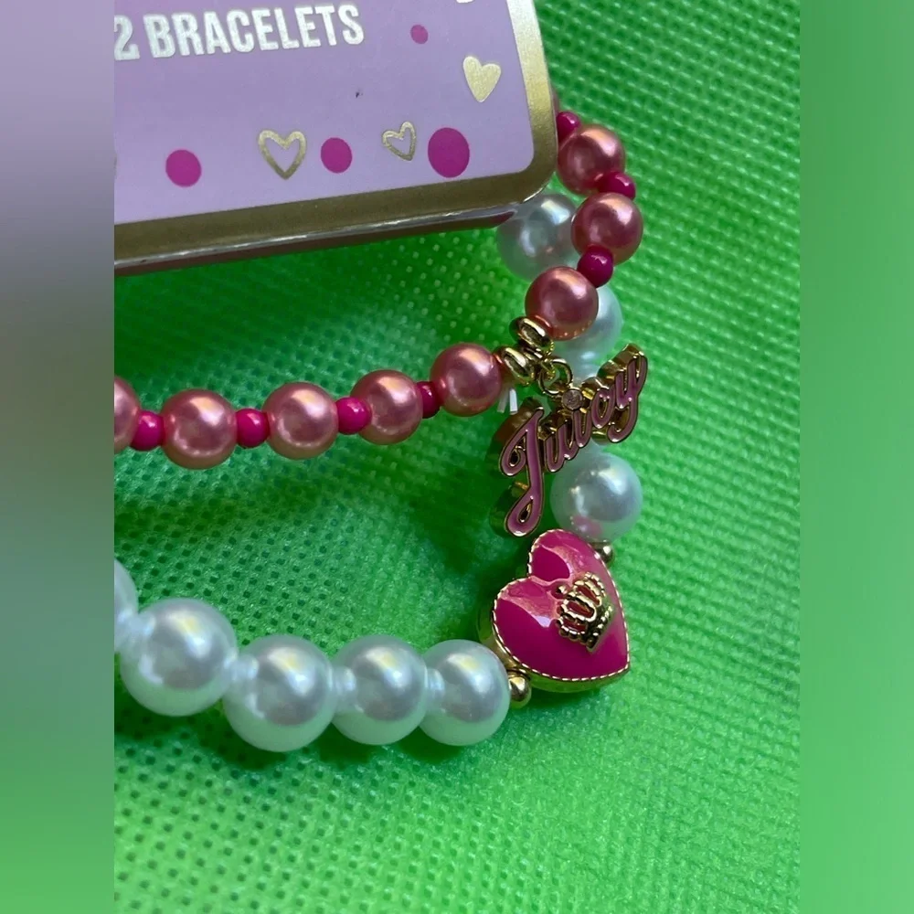 Juicy Couture bracelet,Juicy Couture Kids Pink and White Beaded Bracelets